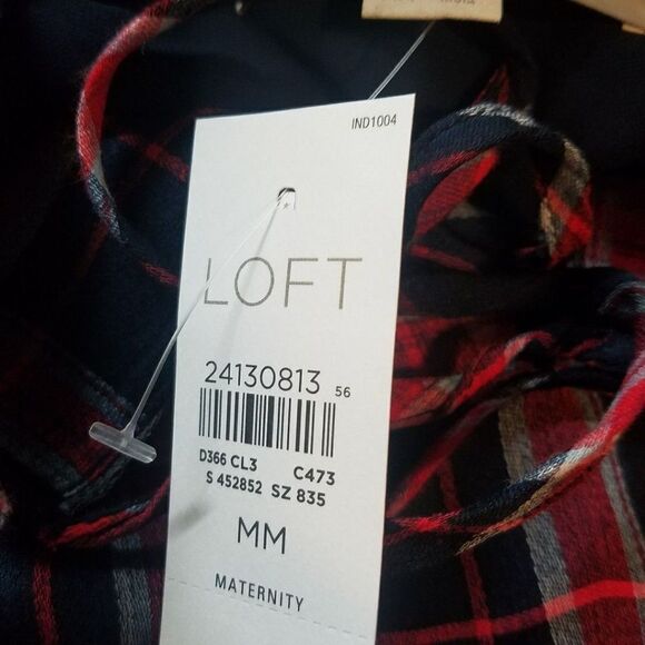 Loft Maternity Women's Shirt Dress Plaid - Picture 6 of 7